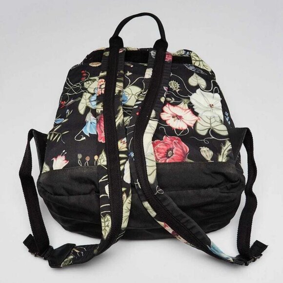 Gucci Black Floral Printed Canvas Backpack Bag - Picture 12 of 12